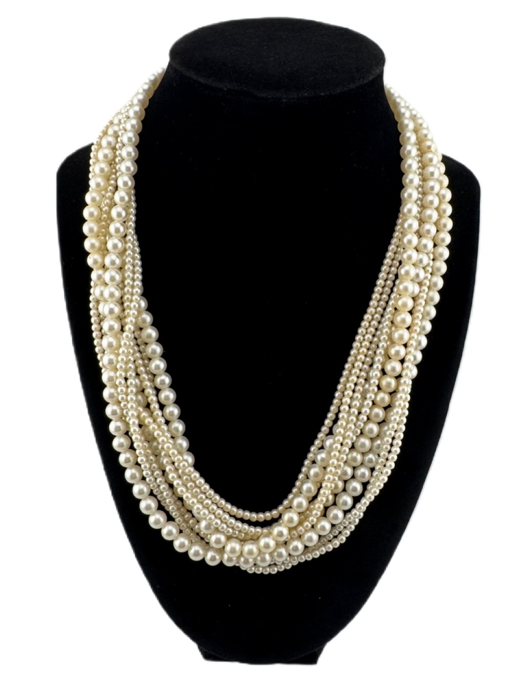 Vintage Multi-Strand 60” Faux Pearl Necklace
